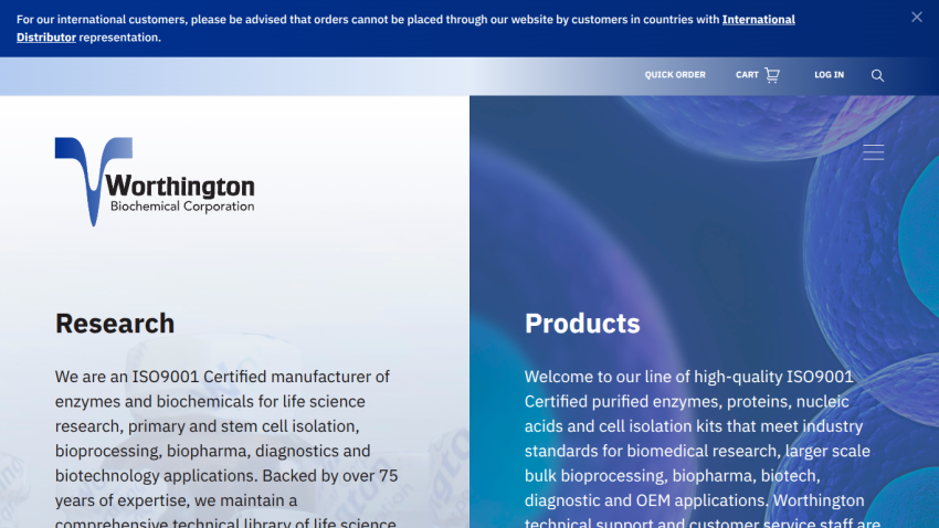 Homepage with top navigation bar, main headline, and a prominent call-to-action button