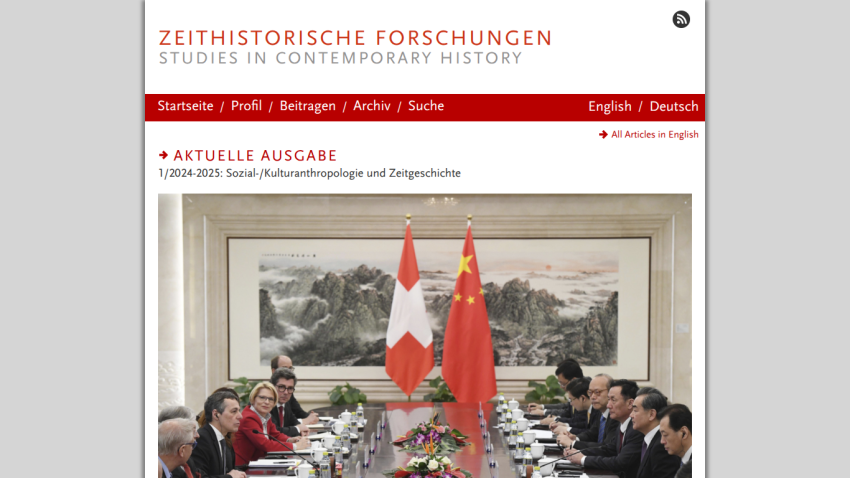 Zeithistorische Forschungen journal homepage with navigation and current issue on social and cultural anthropology and contemporary history.