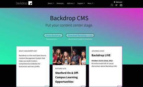 home page of Backdrop CMS project
