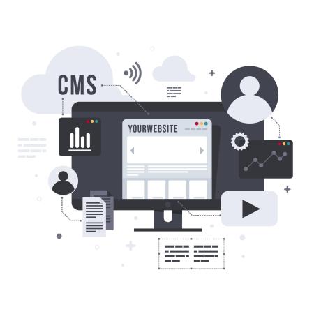 Cms concept illustration in flat design