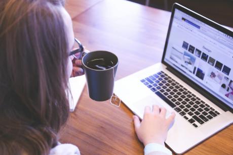 a women working on computer