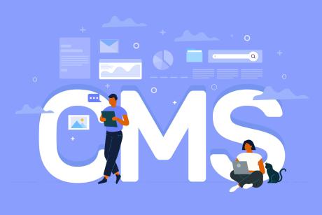 Flat hand drawn cms concept illustrated