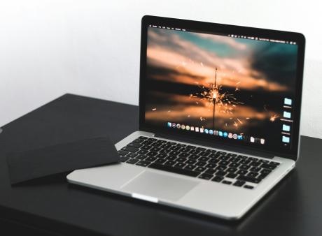 Laptop on desk