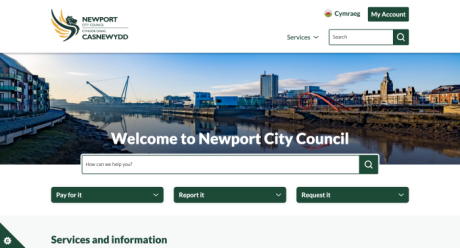 Newport City Council website screenshot