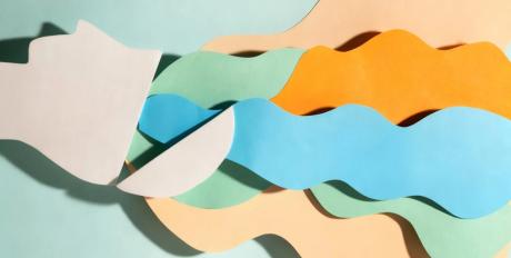 Abstract psychedelic papercut background