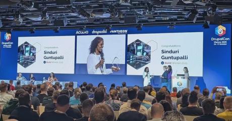Drunomics Celebrates Sinduri Guntupalli’s Women in Drupal Award Win at DrupalCon Vienna 2025