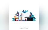 People reading books illustration