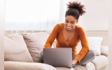 woman working on laptop