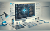 Computer screen displays Drupal contributions