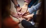 Many hand together