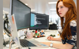 woman working in computer